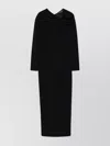 Emporio Armani Asymmetric Neckline Midi Length Dress In Black