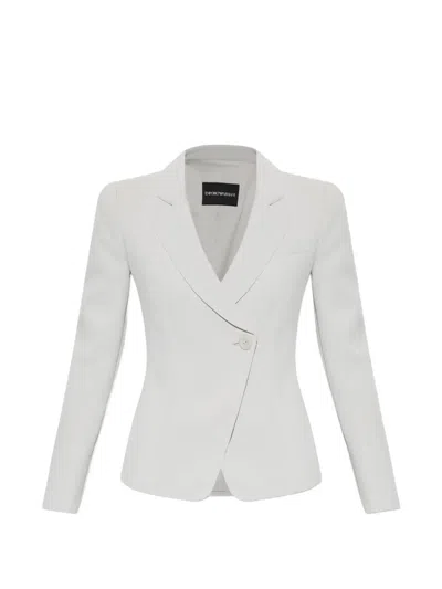 Emporio Armani Asymmetric Single-breasted Jacket In White