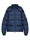 Emporio Armani Attached-hood Quilted Padded Jacket In Blue