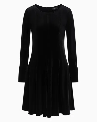 Emporio Armani Ausgestelltes Kleid Aus Chenille Zum Mondneujahr In Schwarz
