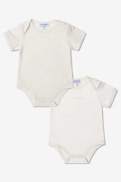 Emporio Armani Kids' Baby Bodysuit Set (2 Piece) Size 9 Mths In Multi
