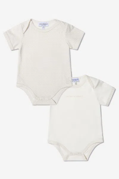 Emporio Armani Baby Bodysuit Set (2 Piece) 6 Months Beige By Childsplay Clothing