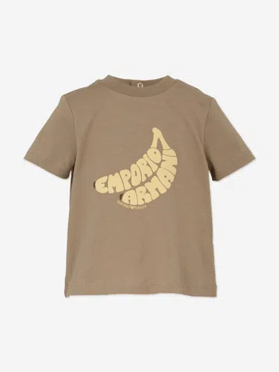 Emporio Armani Kids' Baby Boys Banana Logo T-shirt In Brown