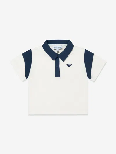 Emporio Armani Kids'  Baby Boys Eagle Logo Polo Shirt In White