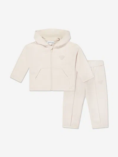 Emporio Armani Baby Boys Eagle Logo Tracksuit In Neutral