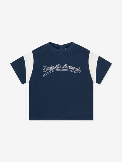Emporio Armani Baby Boys Logo T-shirt In Blue