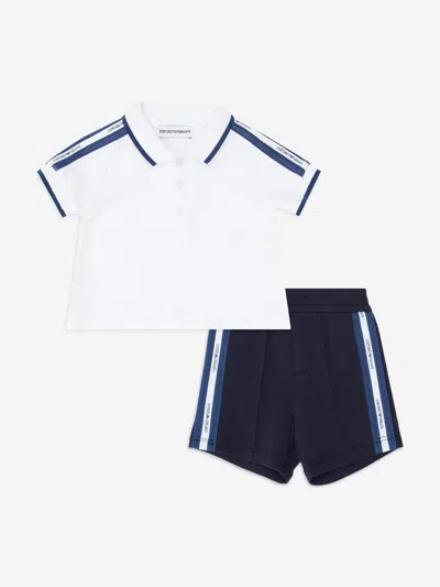 Emporio Armani Baby Boys Logo Tape Short Set In White