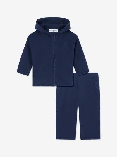 Emporio Armani Kids'  Baby Boys Logo Tracksuit In Blue