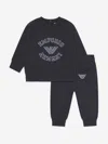 Emporio Armani Boys Navy Blue Cotton Tracksuit In Blue