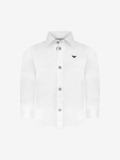 Emporio Armani Baby Boys Long Sleeve Embroidered Shirt 9 Months White By Childsplay Clothing
