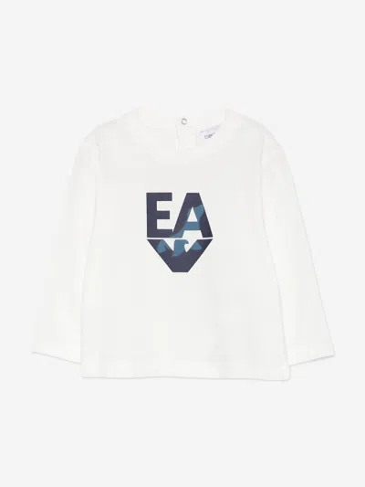 EMPORIO ARMANI EMPORIO ARMANI BABY BOYS LONG SLEEVE LOGO T-SHIRT