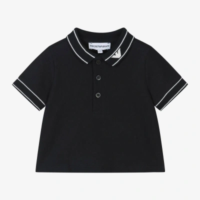 Emporio Armani Baby Boys Navy Blue Cotton Polo Shirt