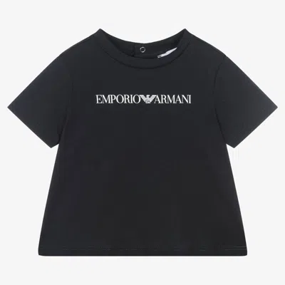 Emporio Armani Baby Boys Navy Blue Cotton T-shirt