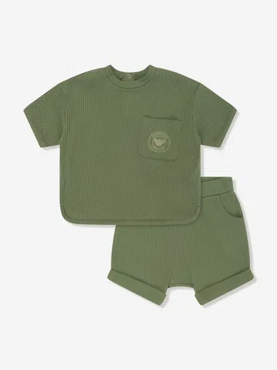 Emporio Armani Baby Boys Short Set In Green