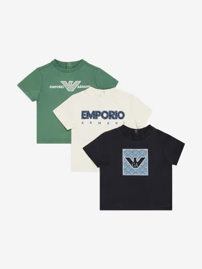 Emporio Armani Kids' Baby Boys T-shirt Set (3 Pack) In Multi