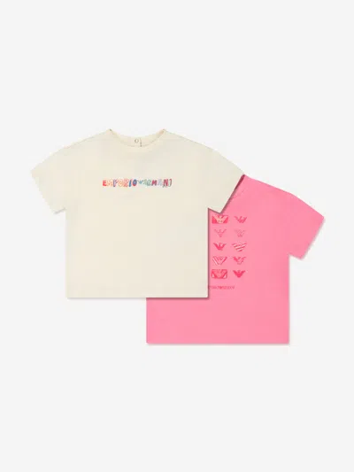 Emporio Armani Baby Girls 2 Pack T-shirt Set In Multicoloured