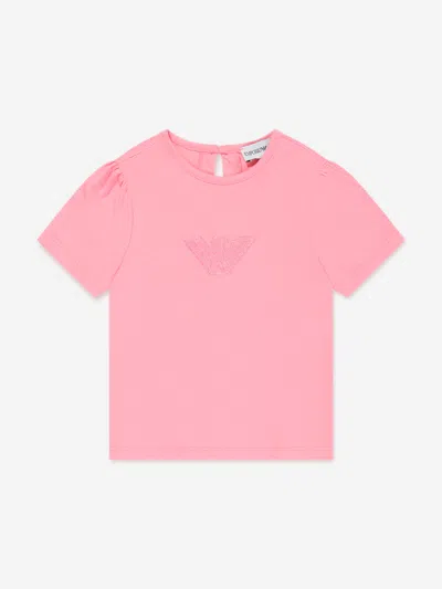 Emporio Armani Baby Girls Logo T-shirt In Pink