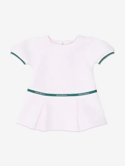 Emporio Armani Kids' Baby Girls Logo Tape Dress In White