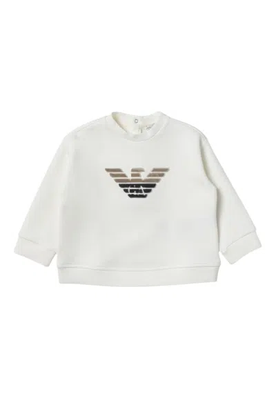 Emporio Armani Kids' Baby Sweatshirt  In White