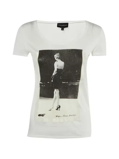 Pre-owned Emporio Armani Backstage Print T-shirt In White