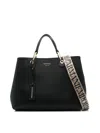 Emporio Armani Black & Silver Pebbled Shopper With Pouch In Black