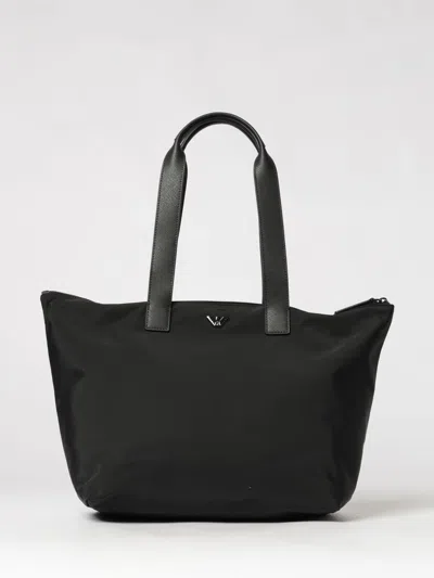 Emporio Armani Foldable Tote Bag With Matching Pouch And Zip Closure In Black