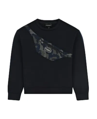 Emporio Armani Bag-print Cotton Sweatshirt In Black