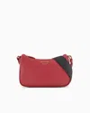 Emporio Armani Official Store Baguette Bag With Deer Print In Bordeaux