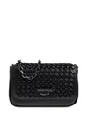 Emporio Armani Mini Bag In Interwoven Leather With Chain Shoulder Strap