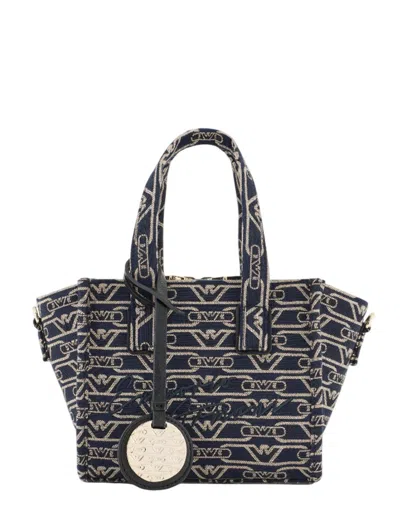 Emporio Armani Monogram Handbag In Denim