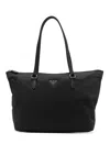 Emporio Armani Asv Large Recycled-nylon Shopper Bag In Black