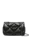 Emporio Armani Quilted Faux-leather Shoulder Bag In Black