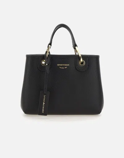 Emporio Armani "myea" Vegan Leather Cross-body Bag In Black