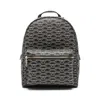 Emporio Armani Coated Faux Leather Logo Print Backpack With Front Pocket In Black