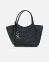 Emporio Armani Woven Texture Tote Bag In Black