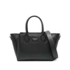 Emporio Armani Leather Tote Bag In Black
