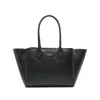 Emporio Armani Leather Tote Bag In Black