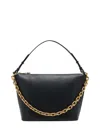 Emporio Armani Ppa Leather Medium Hobo Bag With Chain In Black
