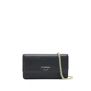 Emporio Armani Wallet On Chain Leather In Black