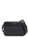 Emporio Armani Bovine Leather Shoulder Bag In Black