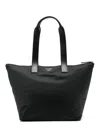Emporio Armani Asv Medium Shopper Bag In Recycled Nylon In Black