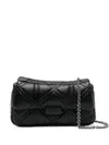 Emporio Armani Quilted Chain Clutch Bag In Black