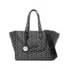 Emporio Armani Canvas Jacquard Denim Tote Bag In Blue