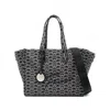 Emporio Armani Canvas Jacquard Denim Tote Bag In Blue