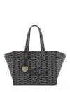 Emporio Armani Canvas Jacquard Denim Tote Bag In Blu/ecru