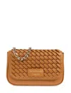 Emporio Armani Shoulder Bag With Decorative Weave In Brown
