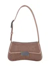 Emporio Armani Rhinestone-embellished Shoulder Bag In Brown