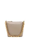 Emporio Armani Leather Small Hobo Bag With Chain In Brown