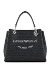Emporio Armani Milano 1981 Logo-print Tote Bag In Black