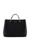 Emporio Armani Faux Leather Shoulder Bag With Deer Print In Nero/silver